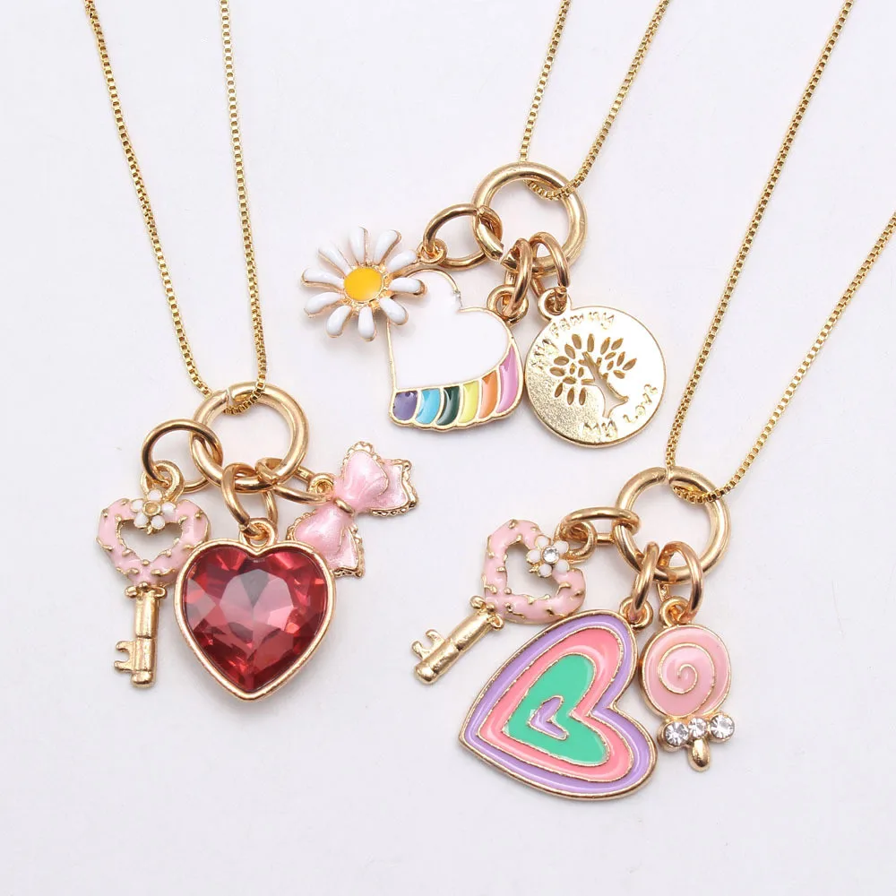 Summer Jewelry Cute Peach Heart Multiple Pendant Alloy Chain Ladies Children Necklace
Summer Jewelry Cute Peach Heart Multiple Pendant Alloy Chain Ladies Children Necklace
