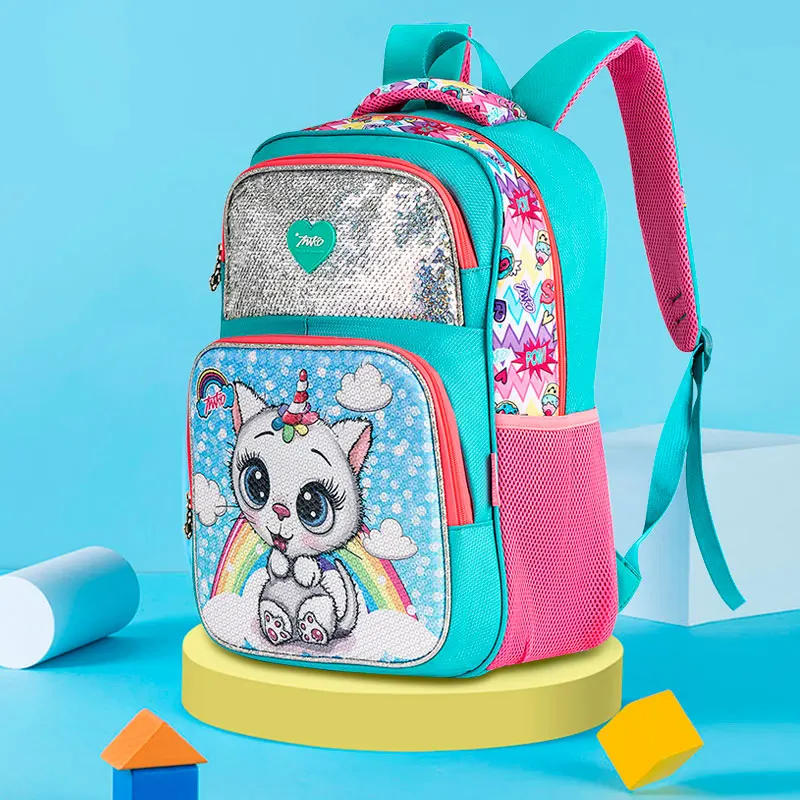 Glitter Rainbow Cartoon Cat Character Zoo Bling Girls Book Bags Luxury Kids Backpack
Glitter Rainbow Cartoon Cat Character Zoo Bling Girls Book Bags Luxury Kids Backpack