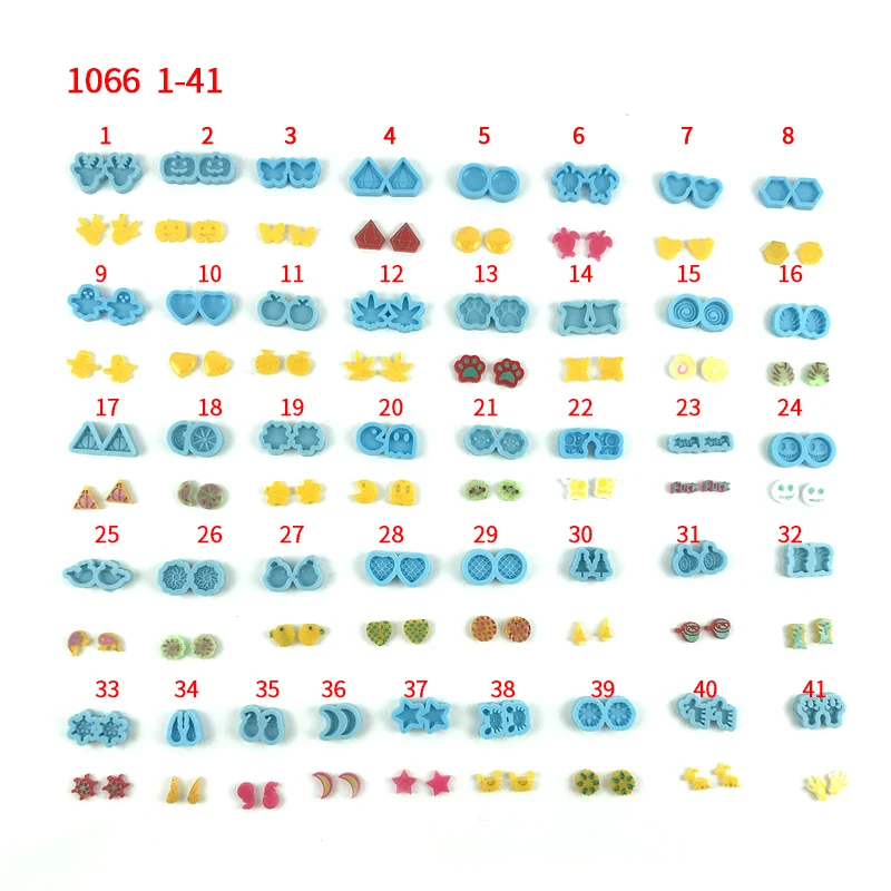 1066 all different earrings studs DIY Mold for epoxy resin silicone earring mold, Random
1066 all different earrings studs DIY Mold for epoxy resin silicone earring mold, Random