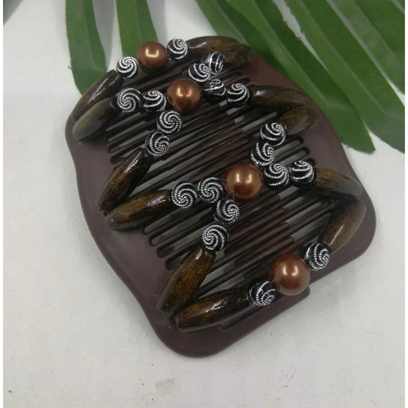 Fashion exquisite butterfly stretch magic variety hairpin wooden bead hair comb hairpin, As pictures
Fashion exquisite butterfly stretch magic variety hairpin wooden bead hair comb hairpin, As pictures