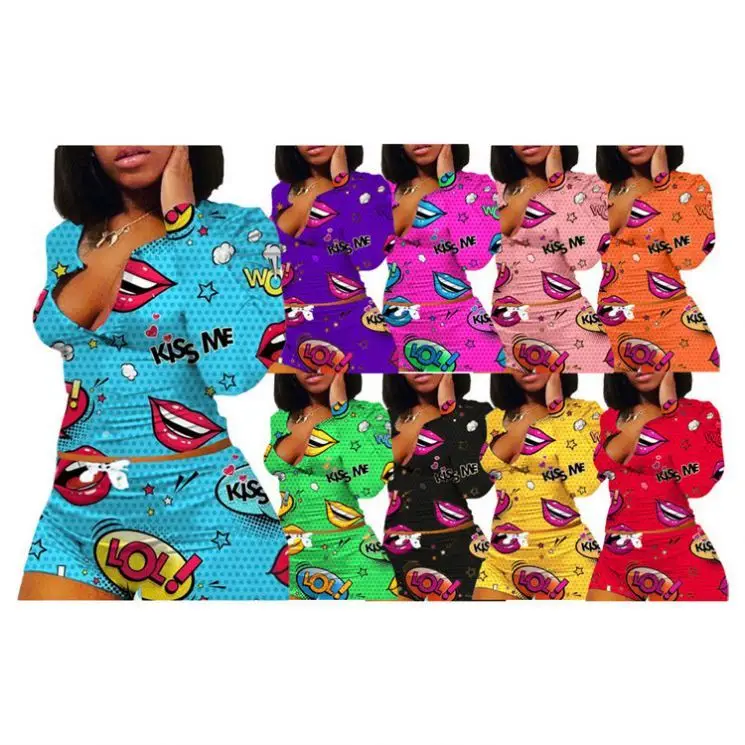 New Arrival 2021 Spring Casual Printed Short Pants Sexy V Neck Lounge Wear Women Sets Two Piece Sleep Wear
New Arrival 2021 Spring Casual Printed Short Pants Sexy V Neck Lounge Wear Women Sets Two Piece Sleep Wear