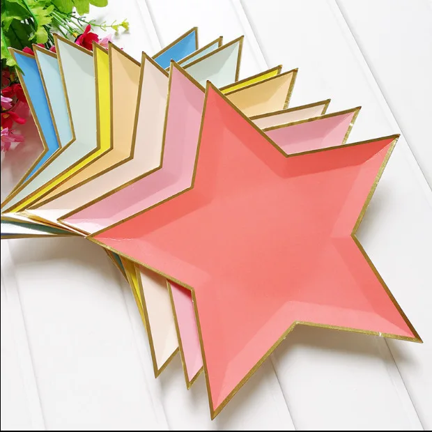 New style gold silver pentagram disposable party cutlery dishes birthday mini thick coated paper plates 8 1 2 inch, Glod
New style gold silver pentagram disposable party cutlery dishes birthday mini thick coated paper plates 8 1 2 inch, Glod