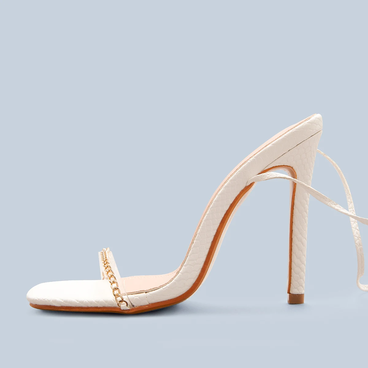 Talons Lace up Sandals White Color Rhinestone 4 inch Pencil Ankle Strap Heels for Ladies
Talons Lace up Sandals White Color Rhinestone 4 inch Pencil Ankle Strap Heels for Ladies
