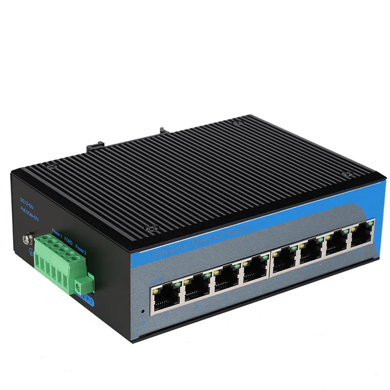 New industrial grade Ethernet switch 100 MB 8 port hub DIN card rail installation lightning protection 
New industrial grade Ethernet switch 100 MB 8 port hub DIN card rail installation lightning protection
