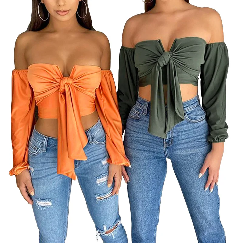 New Hot Style Solid Color Sexy Long-sleeved Chest Strap Top
New Hot Style Solid Color Sexy Long-sleeved Chest Strap Top