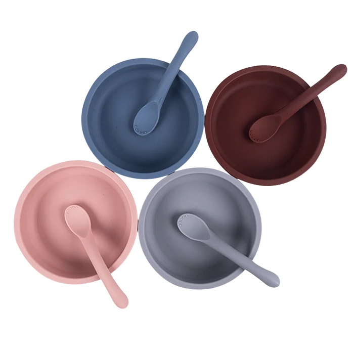 2020 Factory Non-Slip Baby Silicone Suction Feeding Bowl with Spoon Set for Kids, Customized
2020 Factory Non-Slip Baby Silicone Suction Feeding Bowl with Spoon Set for Kids, Customized