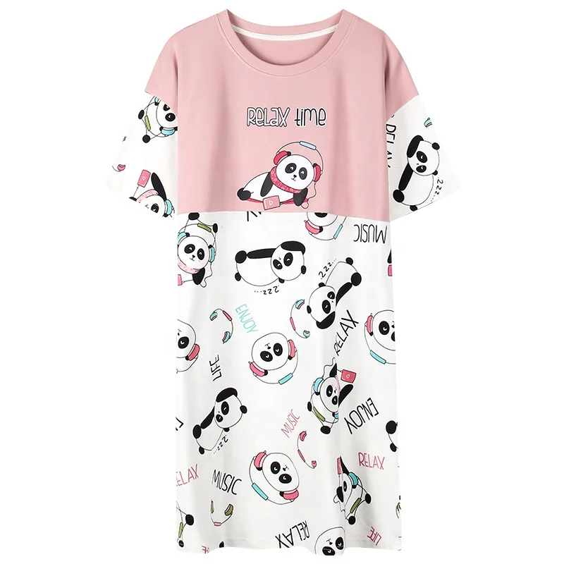 Night Gown Short Sleeve Cartoon Printing Home Dress Fashion Style Casual Style Long Shirt Sleep Dress Women Clothes Night Wear, Multi color
Night Gown Short Sleeve Cartoon Printing Home Dress Fashion Style Casual Style Long Shirt Sleep Dress Women Clothes Night Wear, Multi color