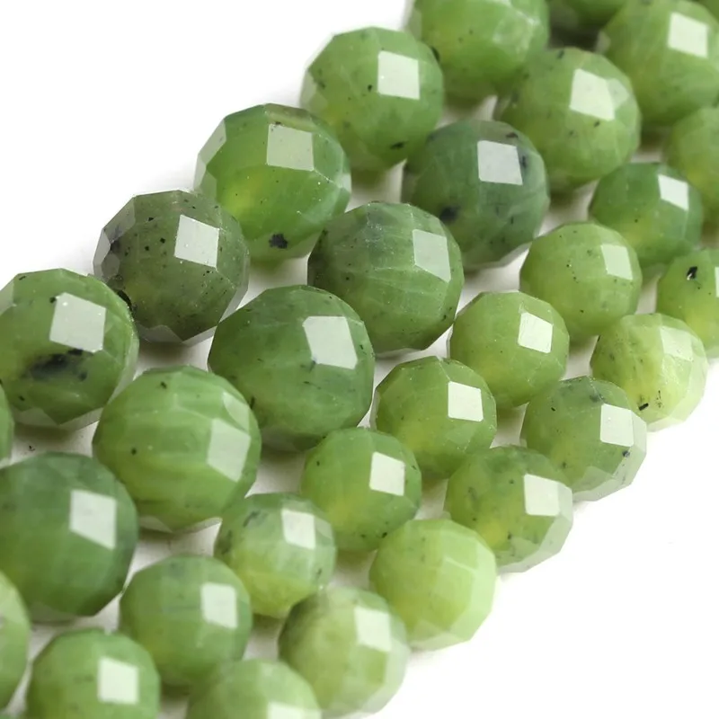 Wholesale 6/8mm Faceted Green Canada Jades Stone Loose Beads for DIY Jewelry Accessories 7.5'' 
Wholesale 6/8mm Faceted Green Canada Jades Stone Loose Beads for DIY Jewelry Accessories 7.5''