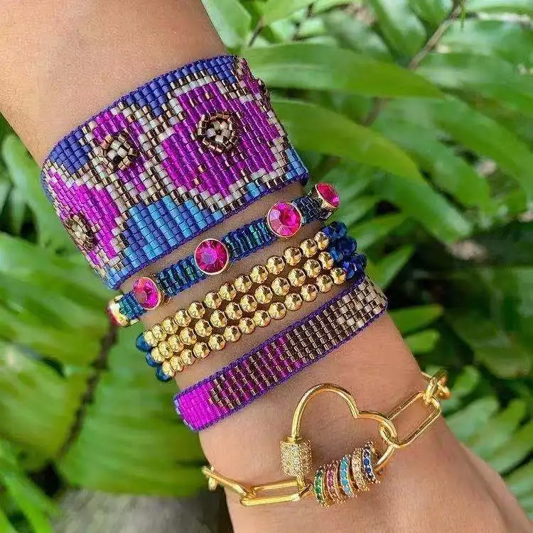 Fashionable copper micro diamond shining crystal rhinestone miyuki bracelet bracelet, Multi-colors
Fashionable copper micro diamond shining crystal rhinestone miyuki bracelet bracelet, Multi-colors