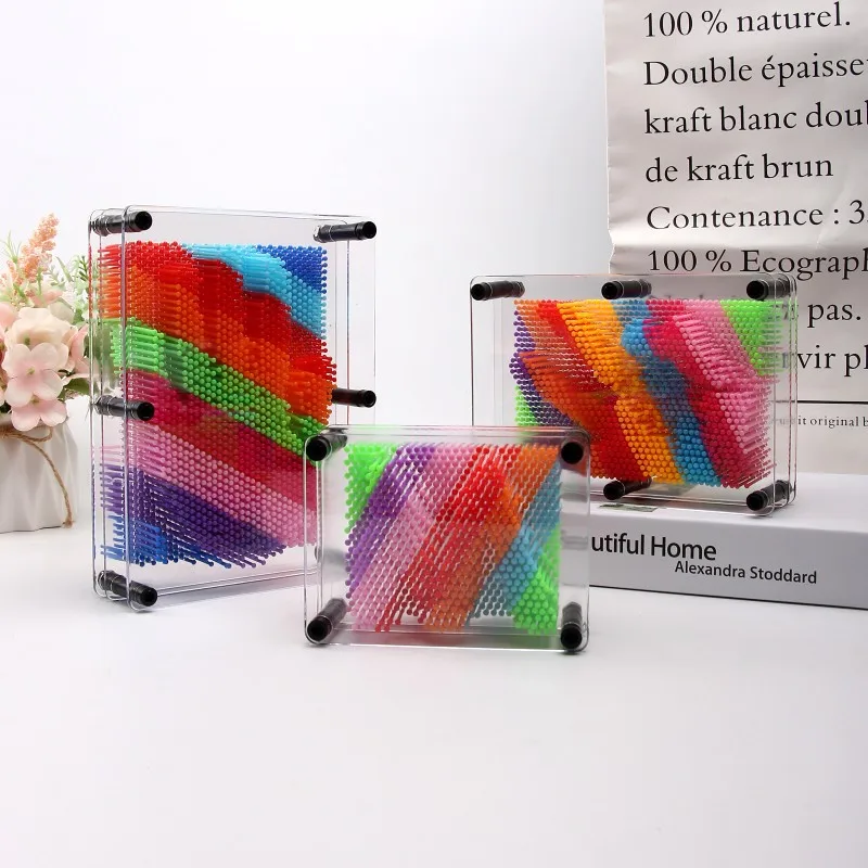 Colored Plastic Frame Kids Novelty Pin Art Toys Rainbow Color 3D Pin Sculpture Fingerprints Board Toy Kid Gift
Colored Plastic Frame Kids Novelty Pin Art Toys Rainbow Color 3D Pin Sculpture Fingerprints Board Toy Kid Gift