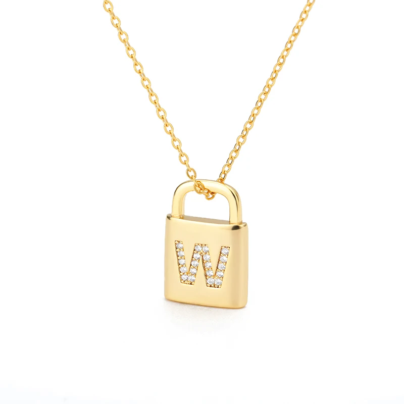 Shape Lock Alphabet A-Z Letter Pendent Wholesale Long Chain 18K Gold Plated Ice Out Jewelry Pendant Necklace
Shape Lock Alphabet A-Z Letter Pendent Wholesale Long Chain 18K Gold Plated Ice Out Jewelry Pendant Necklace