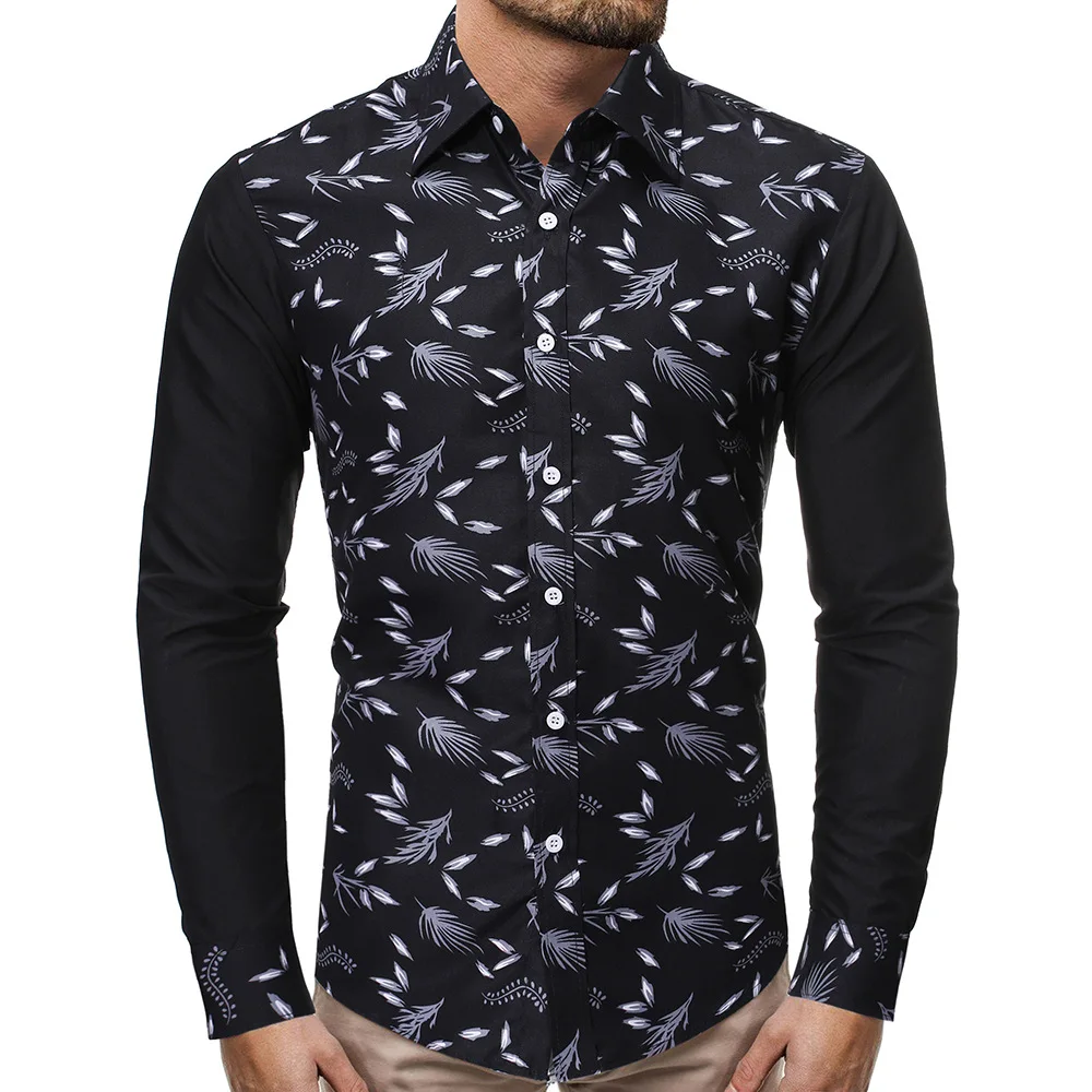 New design mens fashion floral print casual long sleeve shirt, Different colors and support to customized
New design mens fashion floral print casual long sleeve shirt, Different colors and support to customized