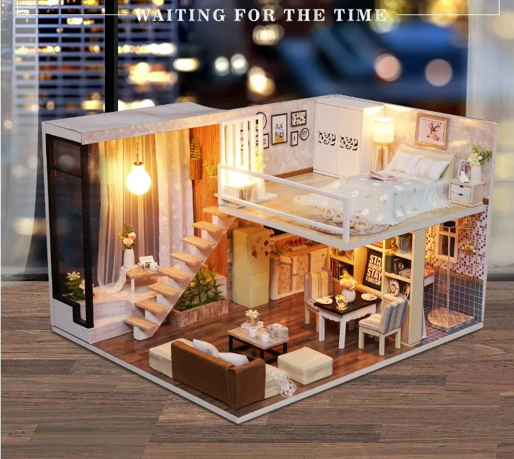 House Miniature DIY Dollhouse With Furnitures Wooden House Waiting Time Toys For Children Birthday Gift
House Miniature DIY Dollhouse With Furnitures Wooden House Waiting Time Toys For Children Birthday Gift