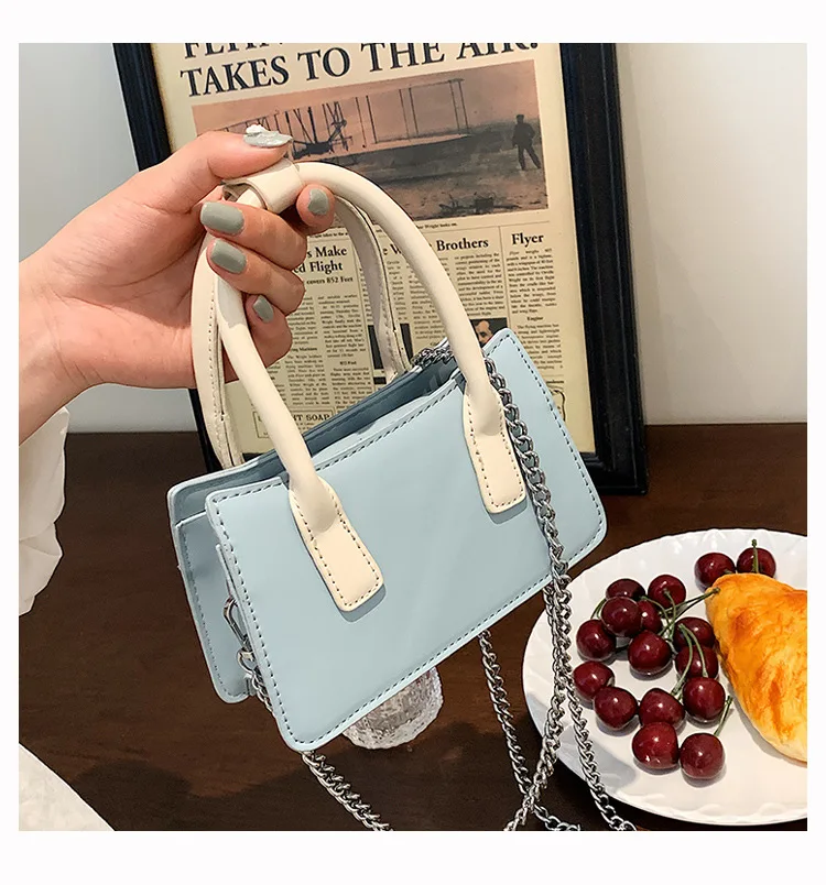 High Quality Small Bag Handbag 2021 Hot Sale New Ladies Hand Bag Pu Luxury Chain Messenger Bag, White,blue,pink
High Quality Small Bag Handbag 2021 Hot Sale New Ladies Hand Bag Pu Luxury Chain Messenger Bag, White,blue,pink