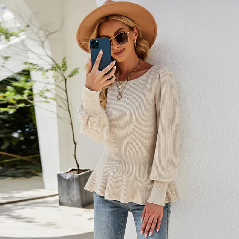 New Arrival Autumn Round Neck Striped Ladies Pullover Casual Lantern Sleeve Women's Sweater, Solid color
New Arrival Autumn Round Neck Striped Ladies Pullover Casual Lantern Sleeve Women's Sweater, Solid color