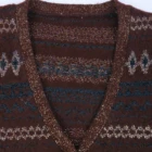 20ALW225Ladies cardigan lurex argyle jacquard knitwear sweater for women