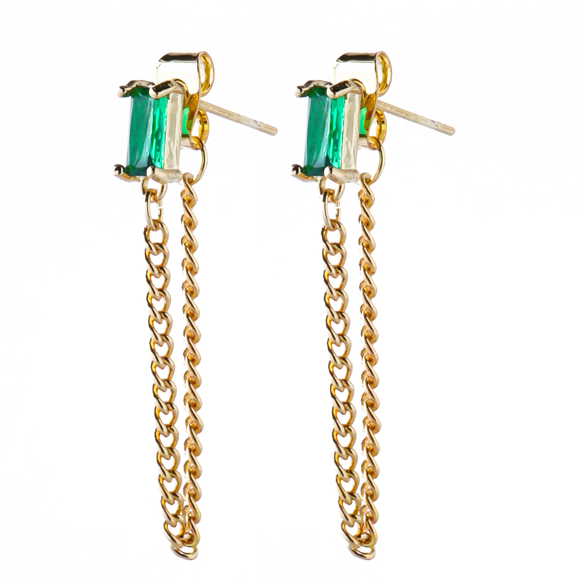 Chunky 18k Gold Plated Long Metal Chain Tassel Drop Earrings Luxury Square Multi Color Green Emerald Zircon Earrings Jewelry
Chunky 18k Gold Plated Long Metal Chain Tassel Drop Earrings Luxury Square Multi Color Green Emerald Zircon Earrings Jewelry