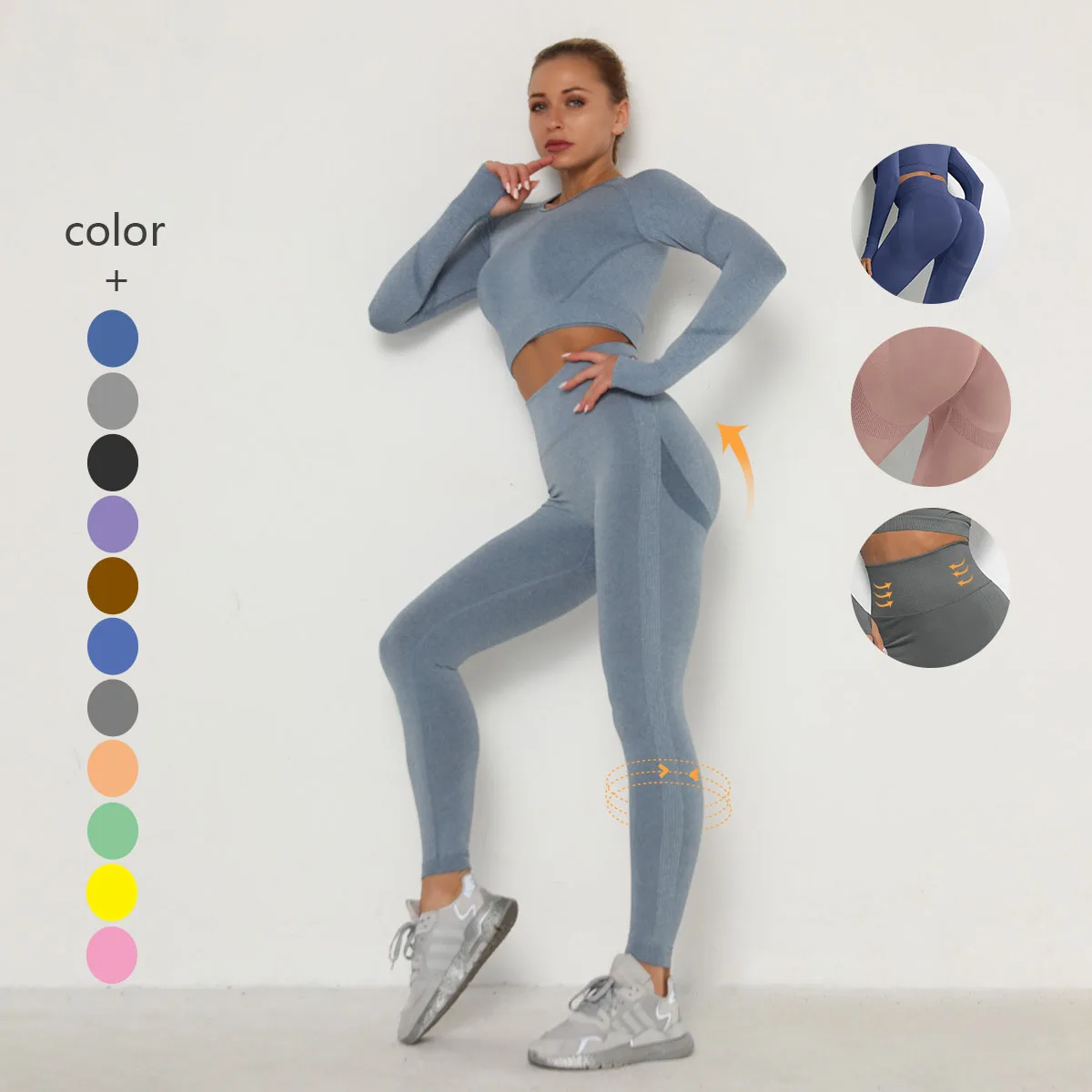 X-CHENG Hot Selling Seamless Yoga Set TIKTOK Athletic Sweat Hip Lifting High Waist Pants Women Sports Seamless Fitness Suit
X-CHENG Hot Selling Seamless Yoga Set TIKTOK Athletic Sweat Hip Lifting High Waist Pants Women Sports Seamless Fitness Suit