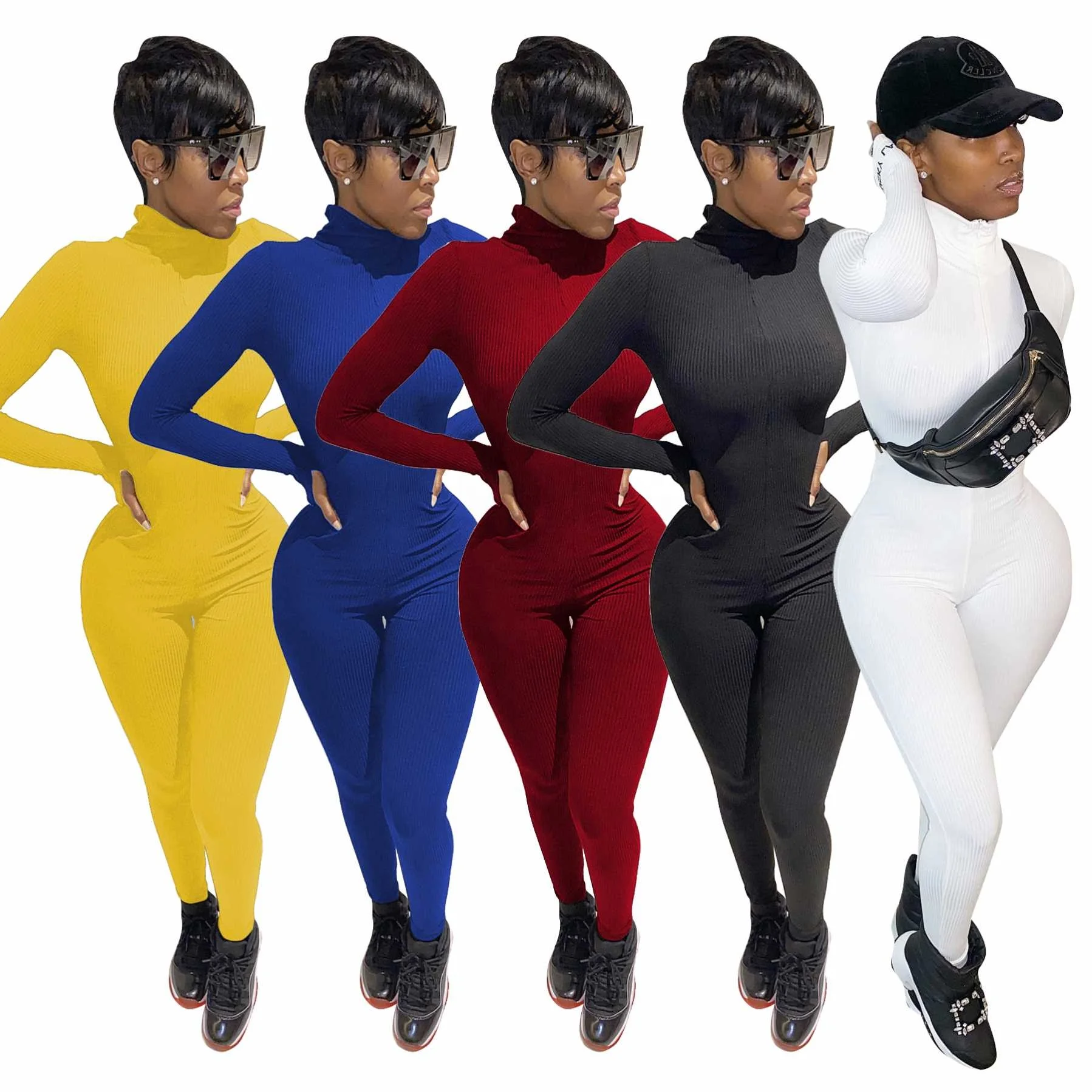 Trs1067 Fall Ladies Fashion Jumpsuits Women Sexy Solid Color Stand Ribbing Letter Embroidery Long Sleeve Slim Jumpsuit
Trs1067 Fall Ladies Fashion Jumpsuits Women Sexy Solid Color Stand Ribbing Letter Embroidery Long Sleeve Slim Jumpsuit