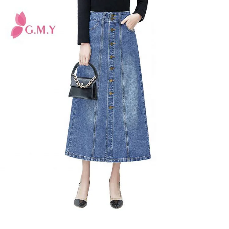 New Arrival Wholesale Front Button Blue Long Denim Maxi Skirt, Any color in swatch card
New Arrival Wholesale Front Button Blue Long Denim Maxi Skirt, Any color in swatch card