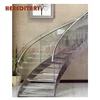 Indoors models glass round stairs price / stainless steel curved staircase