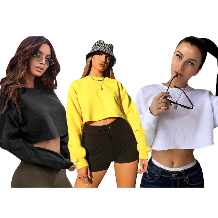 Hot Sale Spring Fashion Simple Casual High Quality Loose Long Sleeve Crop Tops Solid Color Women Pullover Sweatshirt
Hot Sale Spring Fashion Simple Casual High Quality Loose Long Sleeve Crop Tops Solid Color Women Pullover Sweatshirt
