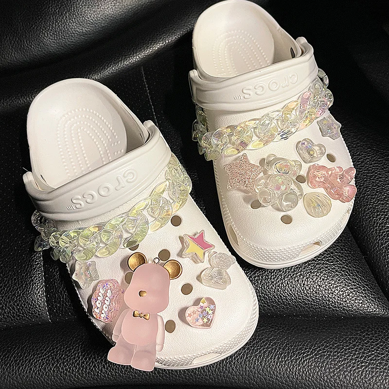 Cute Chain Pink Bear Croc Charms Bundle Rhinestone Chain Accessories Shoe Designer Clogs Shoes Buckle 2021 Hot Sale
Cute Chain Pink Bear Croc Charms Bundle Rhinestone Chain Accessories Shoe Designer Clogs Shoes Buckle 2021 Hot Sale