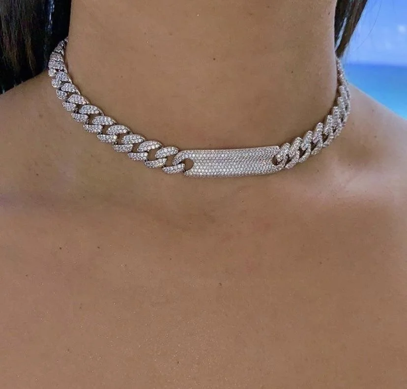 silver miami cuban link chain choker necklace for women geometric bar hip hop jewelry, Customized
silver miami cuban link chain choker necklace for women geometric bar hip hop jewelry, Customized
