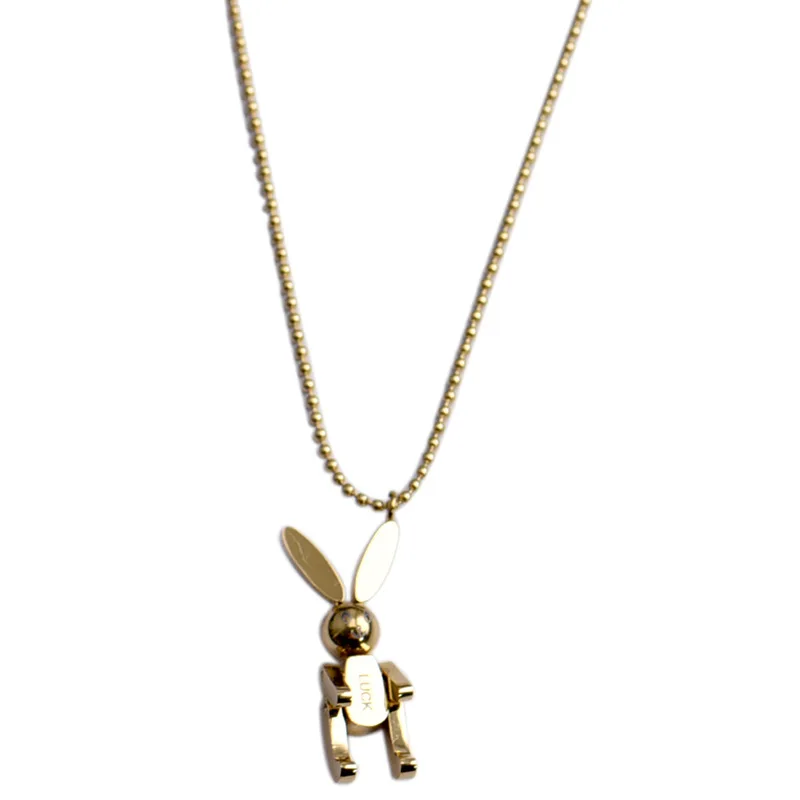 Titanium steel movable rabbit necklace female personality mechanical rabbit clavicle chain, Gold color
Titanium steel movable rabbit necklace female personality mechanical rabbit clavicle chain, Gold color