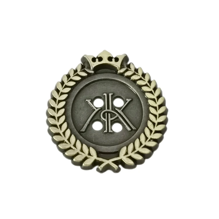 Wholesale brushed antique brass brand logo sewn button custom metal button for shirts clothes
Wholesale brushed antique brass brand logo sewn button custom metal button for shirts clothes