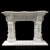 Home Decoration Italian Style Design White Marble Flower Fireplace