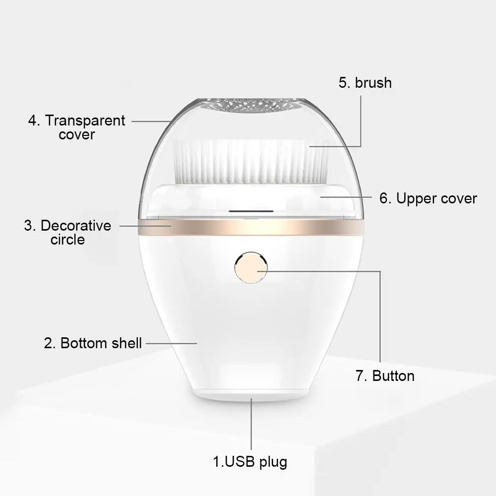 Mini Waterproof Silicone Electric Facial Cleanser Brush 2 in 1 Pore Cleaning Skin Care Massager Face Cleansing Brushes, White 
Mini Waterproof Silicone Electric Facial Cleanser Brush 2 in 1 Pore Cleaning Skin Care Massager Face Cleansing Brushes, White