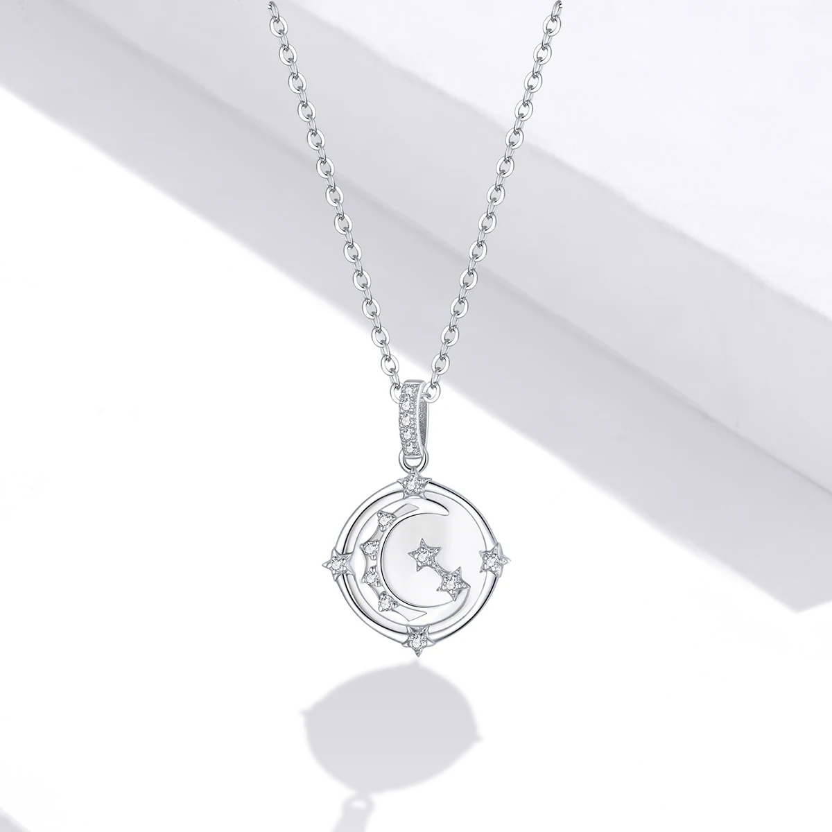 SCN428 Clear cubic zircon jewelry 925 sterling silver moon and star pendant necklace
SCN428 Clear cubic zircon jewelry 925 sterling silver moon and star pendant necklace