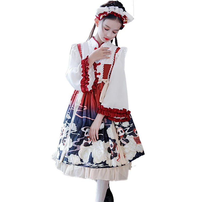 2022 autumn lolita girls dress long sleeve panda pattern girls dress lovely chinese style baby girls dress
2022 autumn lolita girls dress long sleeve panda pattern girls dress lovely chinese style baby girls dress