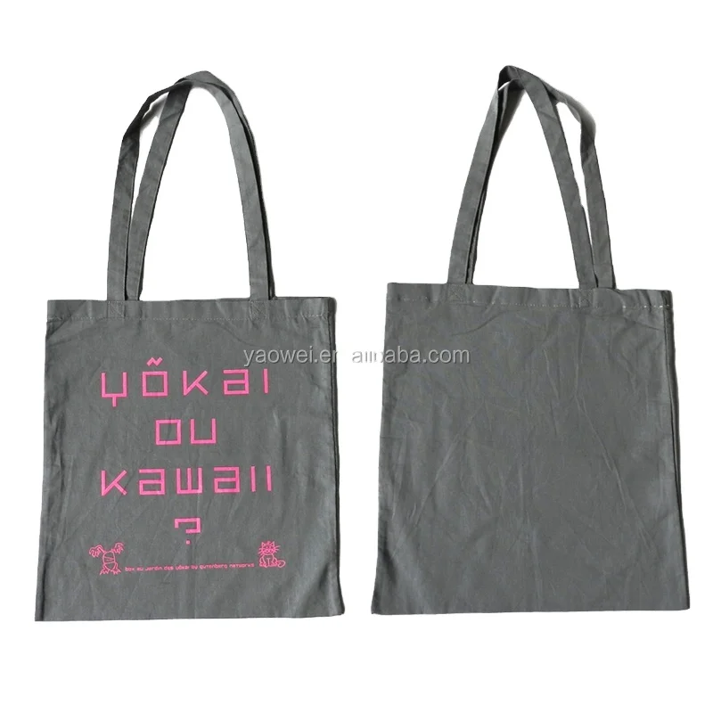 Custom hot sell promotional grey 120g cotton canvas tote bag shopping gift bag