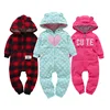 Hot Selling Infant Clothing New Born Winter Wear Plaid Thick Warm Baby Rompers Of Winter Clothes 2019