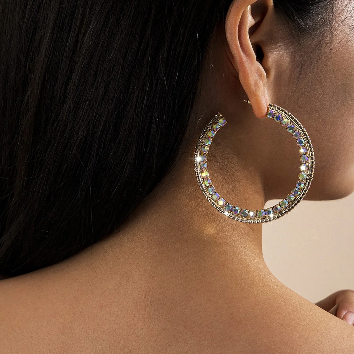 Luxury Rhinestone Big Circle Drop Earrings Women Geometric Round Statement Earrings Jewelry, Picture shows
Luxury Rhinestone Big Circle Drop Earrings Women Geometric Round Statement Earrings Jewelry, Picture shows