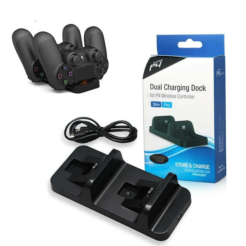 

HOT For Ps4 Controller Charger USB Sony Ps4 Charging Dock Gaming Controller Stand Station for PS4 Playstation 4 Games Console, 2 colors