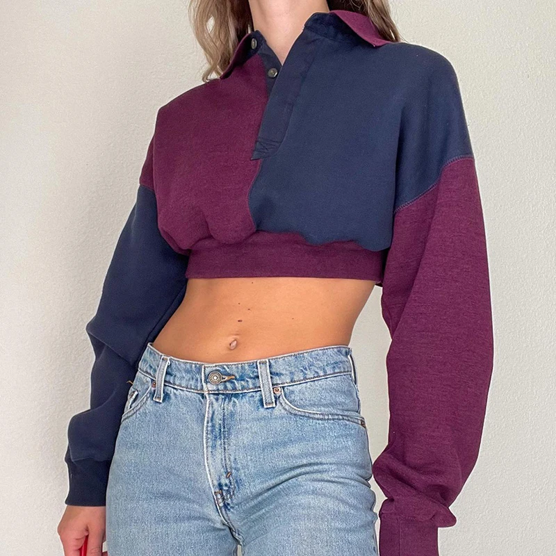 2021 New college style women blouse matching color girls shirts Turn-down Collar sweatershirts for autumn, As picture
2021 New college style women blouse matching color girls shirts Turn-down Collar sweatershirts for autumn, As picture