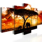 Art Wall Picture Canvas Print Stretched Tree Wood Photo Frame Sticker Home Decor Elephant Modern Living Room Oil Painting