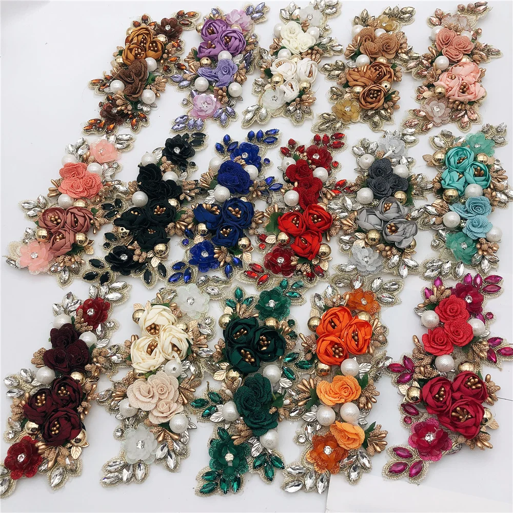 New design handmade 3d flower embroidery rhinestone wedding patch for evening dress, Mix color
New design handmade 3d flower embroidery rhinestone wedding patch for evening dress, Mix color