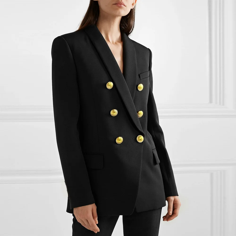 New Fashion Designer Blazer Jacket Women's Double Breasted Metal Lion Buttons Blazers Long Sleeve Red Outer Coat
New Fashion Designer Blazer Jacket Women's Double Breasted Metal Lion Buttons Blazers Long Sleeve Red Outer Coat