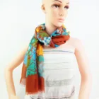 Latest reliable quality accept customer logo flower print scarf