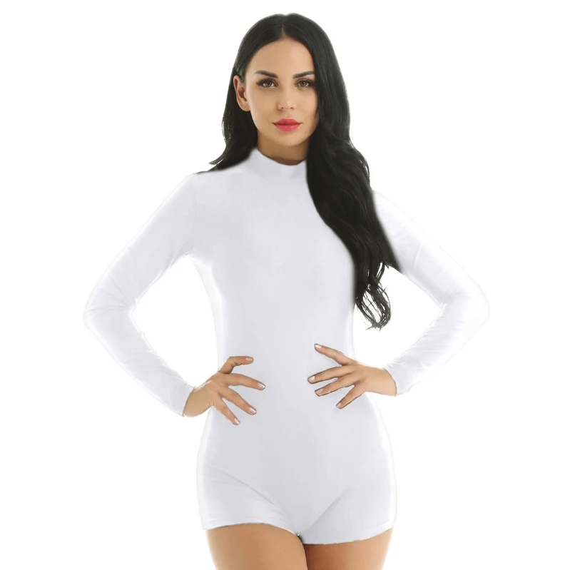 Women Crew Neck Long Sleeve Solid Color Stretchy Gymnastics Ballet Dance Shorts Leotards Bodysuit
Women Crew Neck Long Sleeve Solid Color Stretchy Gymnastics Ballet Dance Shorts Leotards Bodysuit