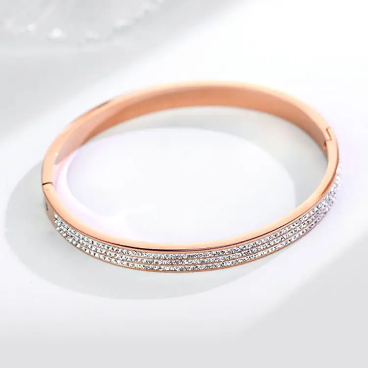 Valentine's Day Wholesale Crystal Diamond Bangle Women's Stainless Steel Rose Gold Bangle Jewelry
Valentine's Day Wholesale Crystal Diamond Bangle Women's Stainless Steel Rose Gold Bangle Jewelry