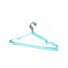 Inspring customized package logo metal cloth clothes hanger with colorful PVC coating