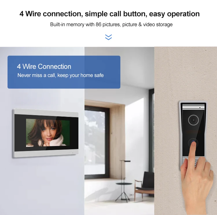 Bcom 7 inch touch screen video intercom for villa IP65 waterproof level