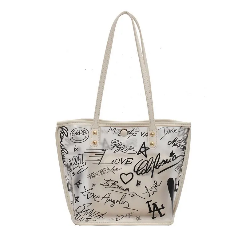 Clear PVC Waterproof Beach Women Tote Bag Large Capacity Lady Letter Printing Commuting Hand Bag Fashion INS Girls Jelly Handbag
Clear PVC Waterproof Beach Women Tote Bag Large Capacity Lady Letter Printing Commuting Hand Bag Fashion INS Girls Jelly Handbag