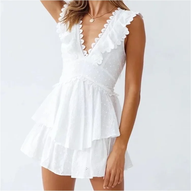 Women's Jumpsuit V Neck Ruffle Hem cotton French Mini Dress rompers women white lace rompers women jumpsuit, Light blue/yellow/custom
Women's Jumpsuit V Neck Ruffle Hem cotton French Mini Dress rompers women white lace rompers women jumpsuit, Light blue/yellow/custom