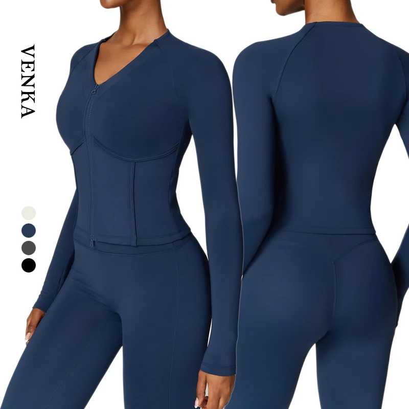 Custom Women's Gym Clothing Warm Athletic Sport Shirts Slim Full Zip Up Fitness Long Sleeve Running Yoga Jacket For Woman
Custom Women's Gym Clothing Warm Athletic Sport Shirts Slim Full Zip Up Fitness Long Sleeve Running Yoga Jacket For Woman